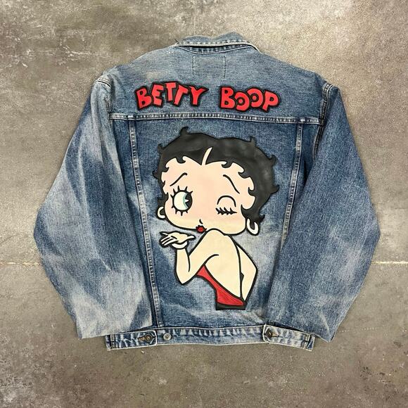 Vintage 90's American Toons Betty Boop Denim Jacket Medium - Picture 1 of 7